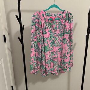 Lilly Pulitzer Elsa Silk Blouse. Mandevilla Baby